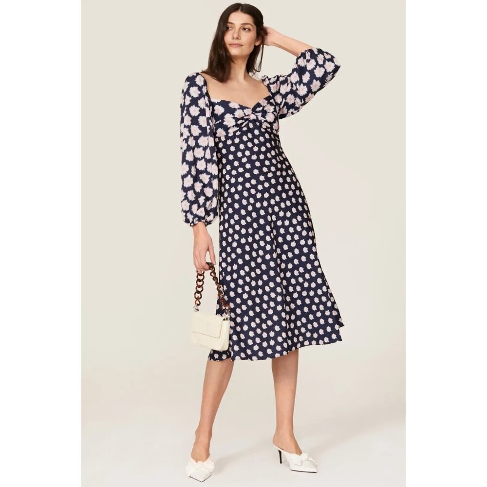 Sachin & Babi Melody Navy Midi Dress Size 4 | Designer Women’s Cocktail Style - Picture 7 of 16